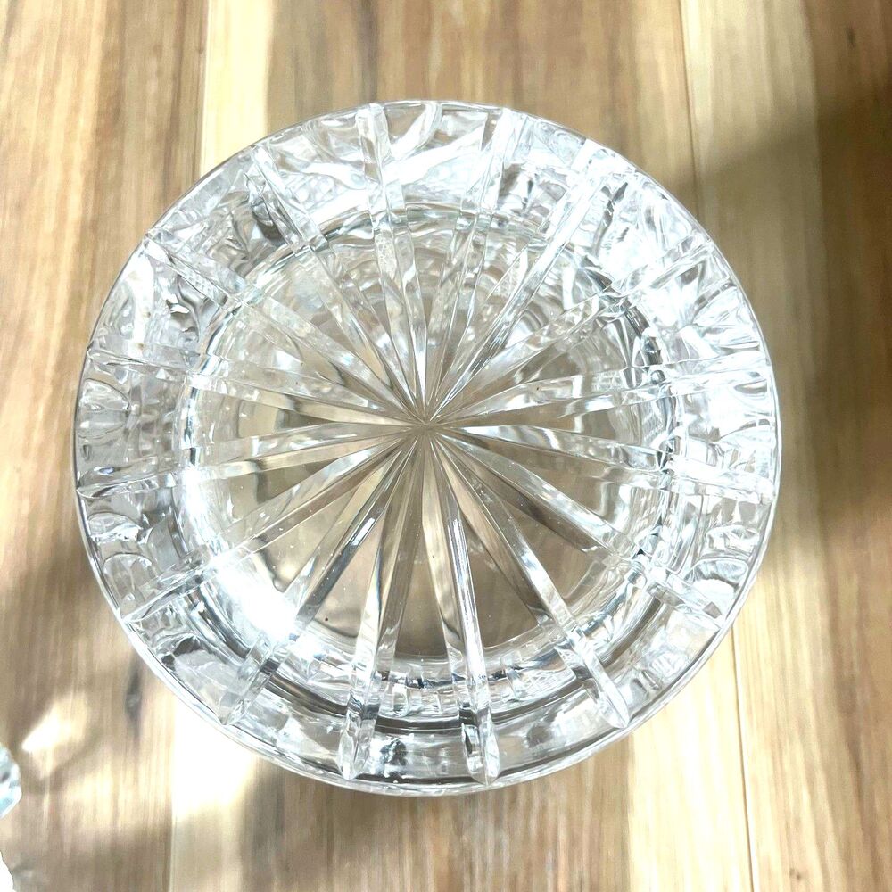 Vintage Mid Century Modern St George Lead Crystal Biscuit Barrel Candy Jar Dish - Picture 4 of 7